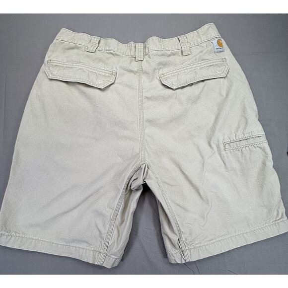 Carhartt Shorts Adult 36 Light Beige Relaxed Fit Work RN#14806 Men’s 10-inch - Picture 2 of 10